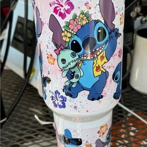 Colorful Stitch Tumbler with Floral Design
